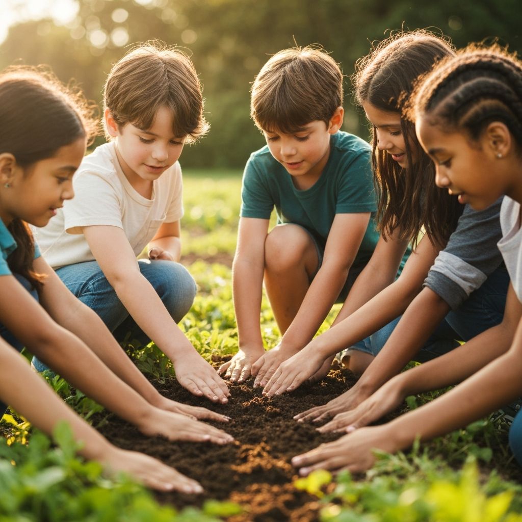 Children learning together in a peaceful setting